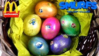 Diy Easter Eggs Coloring Mcdonalds Smurfs Happy Meal Toys 2017 Lost Village Movie Collection Dye