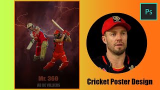 How to Create Simple Cricket Poster Design in Photoshop / AB De Villiers / Graphics Diary screenshot 5