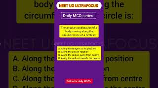 🔥 Direction of Angular Acceleration? | NEET Physics MCQ #Shorts#neet #neet2026 #neetcoachings #mbbs
