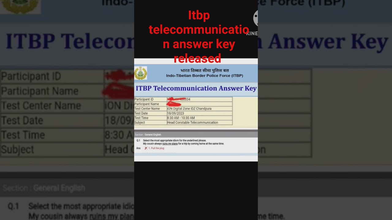 itbp telecommunication answer key released 