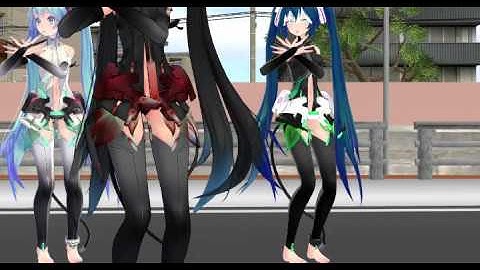 [MMD] TDA Append Miku Hatsune, Zatsune, & Dark Append - Computer City
