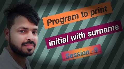 Java program to enter a name print initials with surname