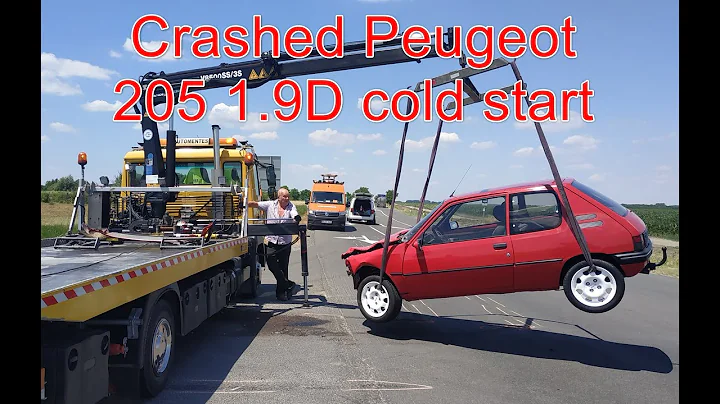 Old Peugeot diesels never die - cold start after 9 months of accident 205 1.9D