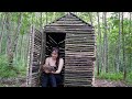 Timelapse 75 days solo survival camping chicken catch and cook building bushcraft shelter