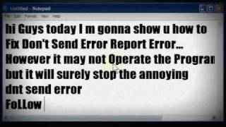 Disable/Repair Or Fix DON'T SEND ERROR !!!