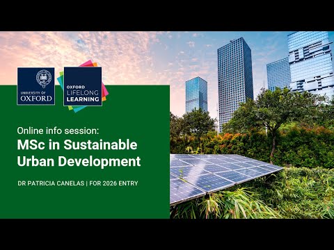 MSc In Sustainable Urban Development Online Information Session