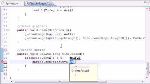 Java Game Development 026 of 036 Watching the Sprite Move