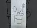 Toothpaste And Toothbrush 🪥 Drawing | Drawing Tutorial #art #ytshorts #viral #trending #shorts