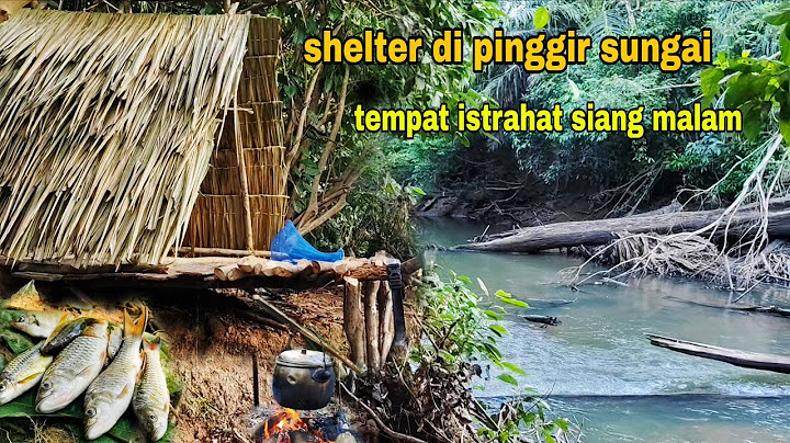 MEMBUAT SHELTER DI PINGGIR SUNGAI, TEMPAT ISTIRAHAT SIANG MALAM