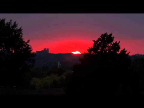 Partial Solar Eclipse at Sunset October 2014