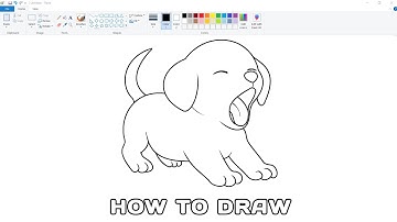 How to draw a Cute Puppy in Ms Paint | Drawing in Ms Paint step by step.