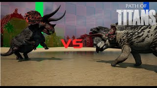 Triceratops vs Eotriceratops Path of titans