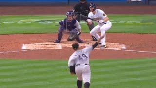 Rockies make a error Houser gets a triple from a infield bunt to the mound! Brewers take the lead!