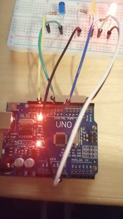 Arduino uno with three leds, 3 resistors and breadboard , HAPPY NEW ...