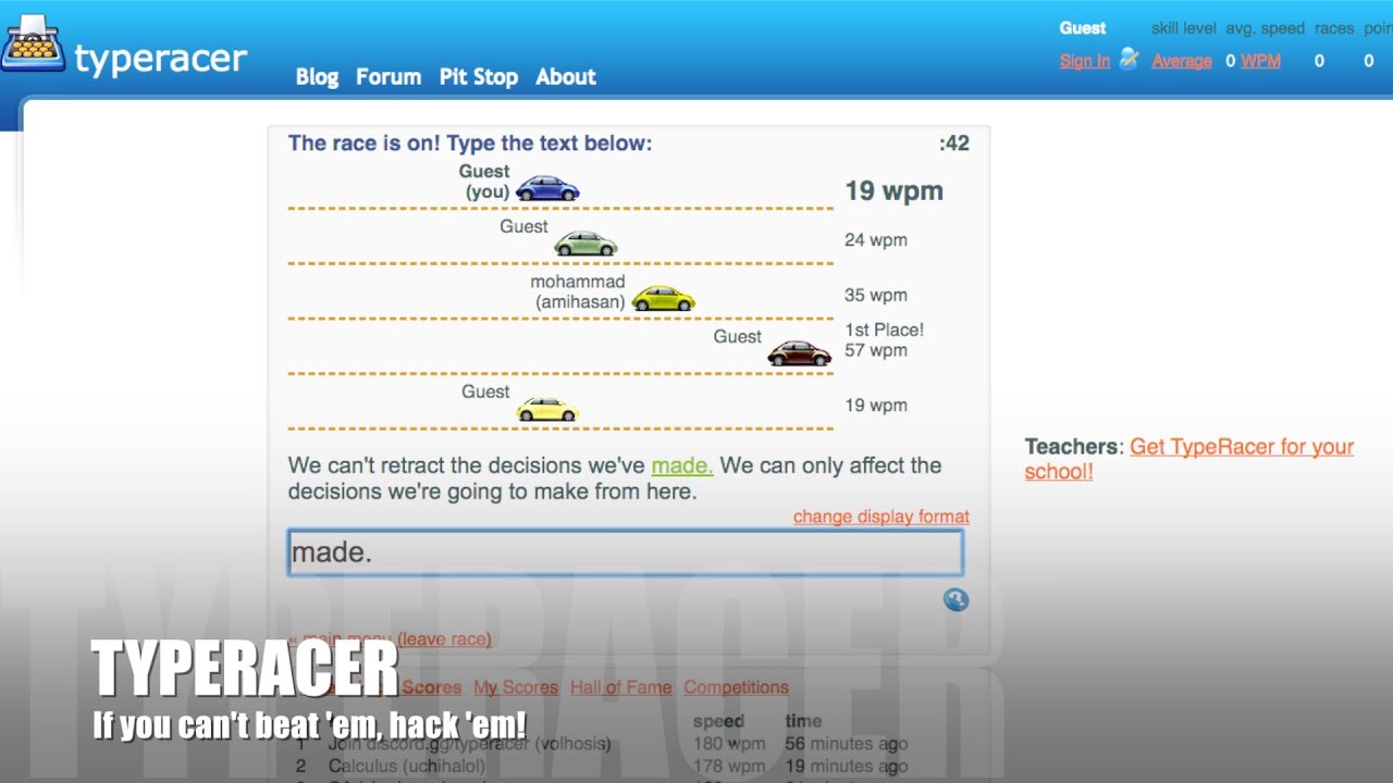 TypeRacer for Schools