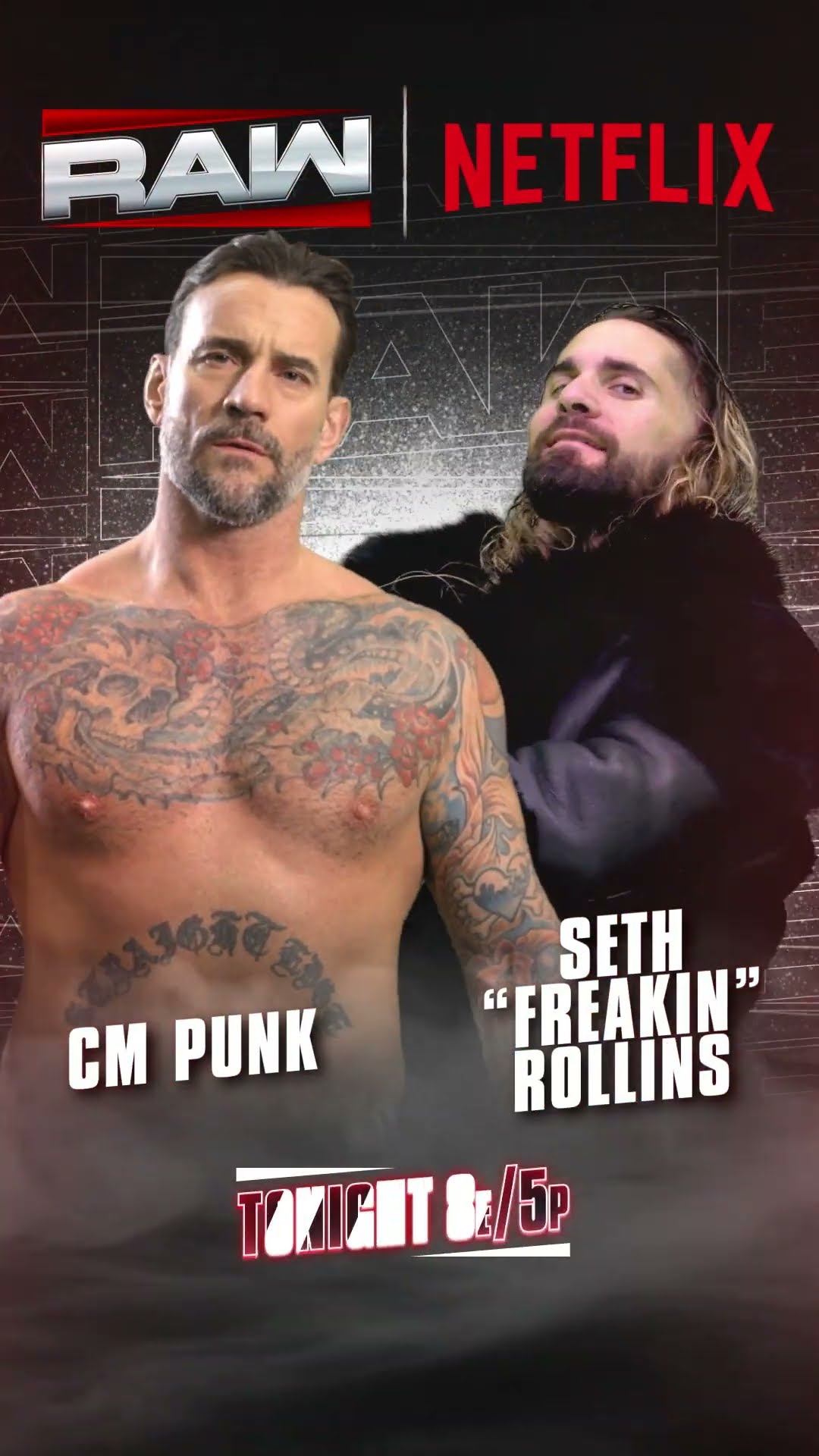 Over a decade in the making. CM Punk vs Seth Rollins TONIGHT on the #RawOnNetflix debut!