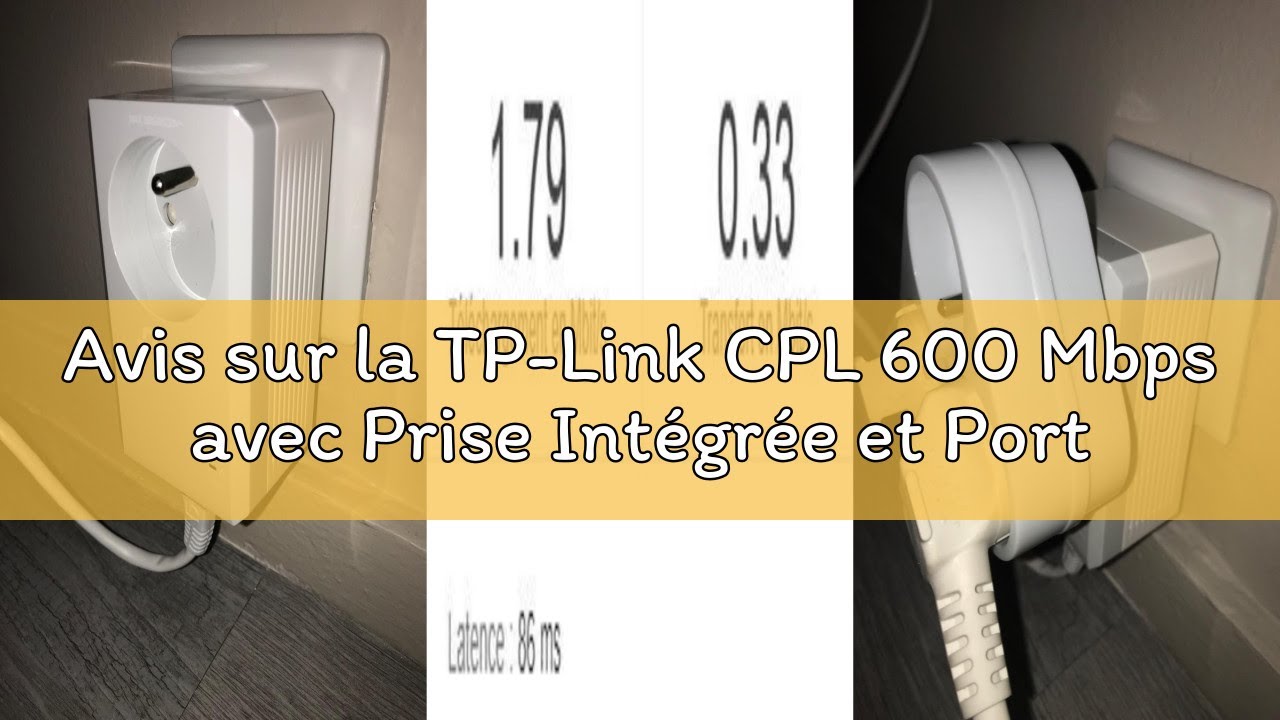 TP-Link CPL 600 Mbps avec Prise Intégrée et Ports Ethernet, Prise CPL TP-Link CPL 600 Mbps avec Prise Intégrée et Ports Ethernet, Prise CPL