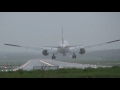 Massive Emirates Boeing 777-300ER Crosswind landing at Hamburg