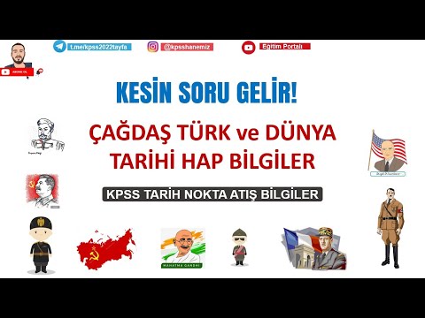 KPSS 2022 Çağdaş Tarih Nokta Atış Bilgiler | #kpss #yks #ekpss #öabt #lisans #önlisans #ortaöğretim