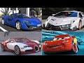 Lightning McQueen and Bugatti Veyron 2009 vs Lamborghini Veneno GTA 5 Racing Cars Which is best?