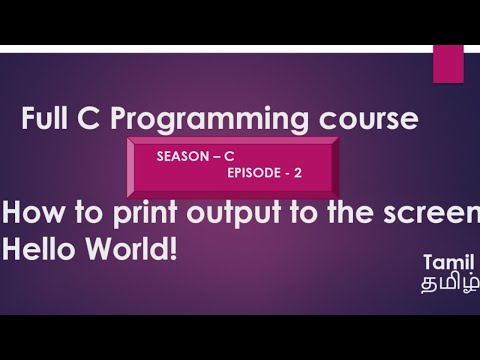 2)Basic structure of C programming in Tamil | how to print hello world in c programming | Code AI
