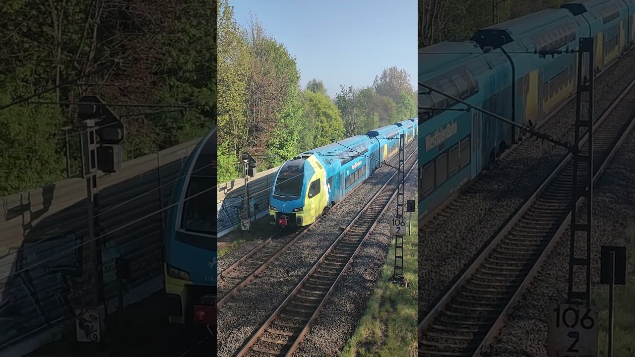 ET-604 fährt entlang der Bahnstrecke