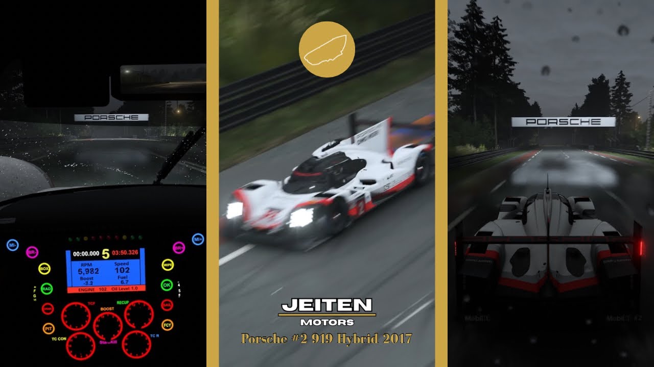 Porsche 919 Hybrid #2 – Le Mans | Full Night (Wet) Lap | Pure Engine Sound