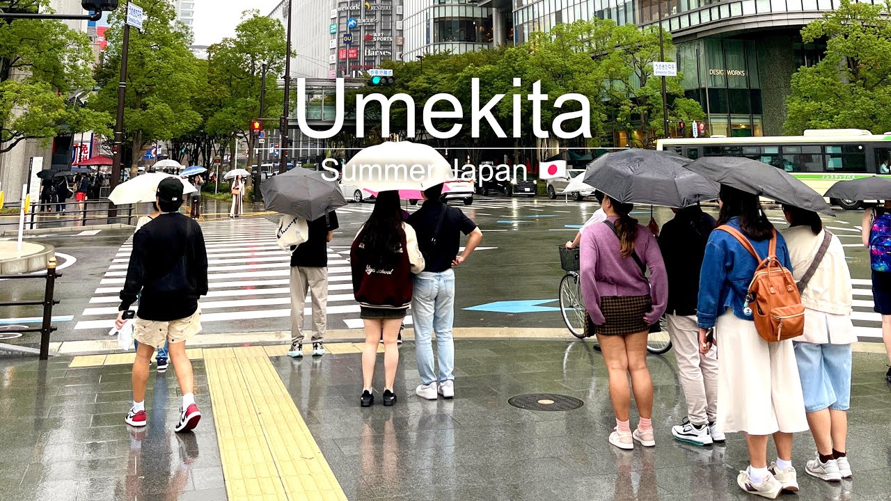 Umekita, Osaka Japan 🇯🇵 - ☔️Rain Summer Oct 2025 4K | Walking Tour