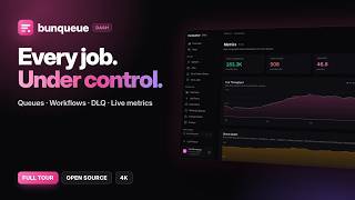Full bunqueue dashboard — Full Tour: Queues, Jobs, Workflows & Server Control News
