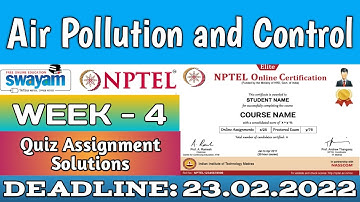 NPTEL Air Pollution and Control  Week 4 Quiz Assignment Solutions || January 2022 || Swayam
