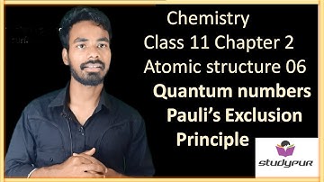 Class 11 Chap 2, Atomic Structure lecture 06, Quantum Numbers, Pauli