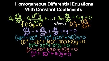 Homogeneous Differential Equations With Constant Coefficients Part 1 (Live Stream)