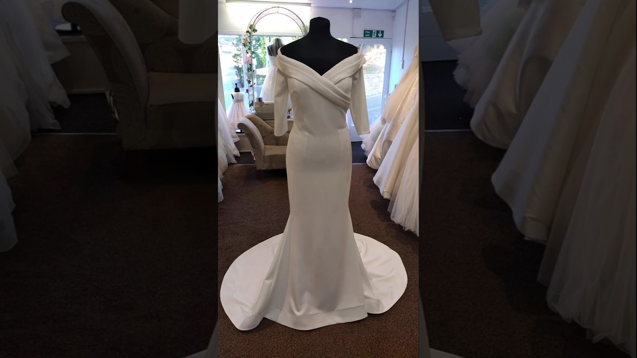 Liza Crafted ultra-flattering matte jersey chic fit and flare bridal gown timeless bridal style