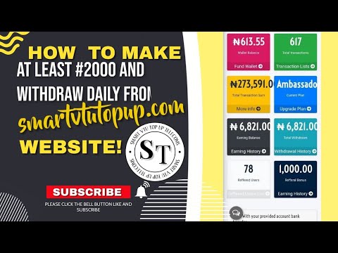 HOW TO MAKE AT LEAST #2000 AND WITHDRAW DAILY FROM SMARTVTUTOPUP WEBSITE