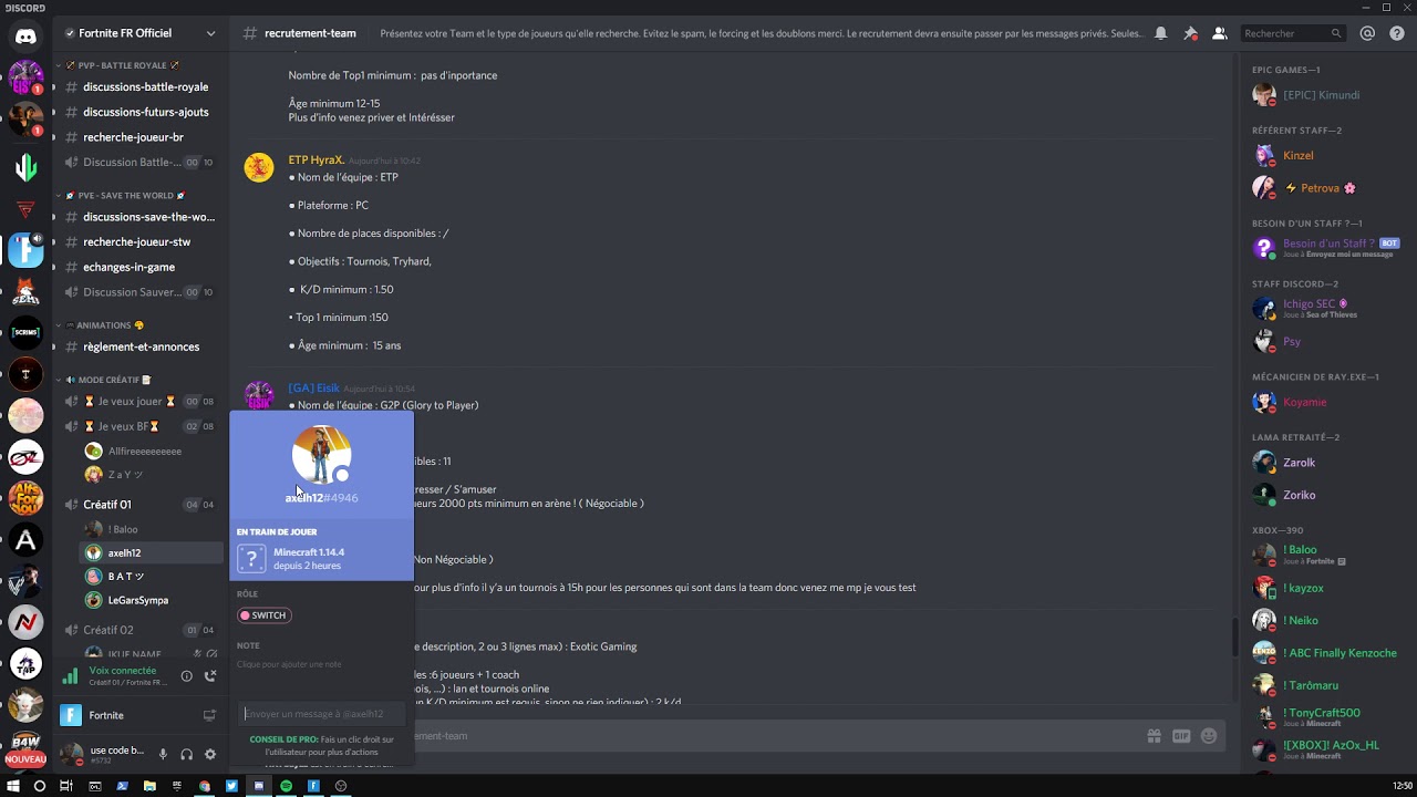 2 débile sur le Discord de FortniteFR sont pas marrant. YouTube