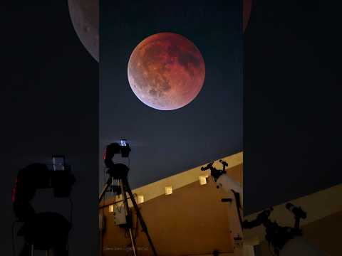 تصوير خسوف القمر الأحمر بالتلسكوب