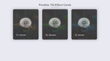 Parallax Tilt Effect Cards  | Using HTML & CSS , JS | 2020