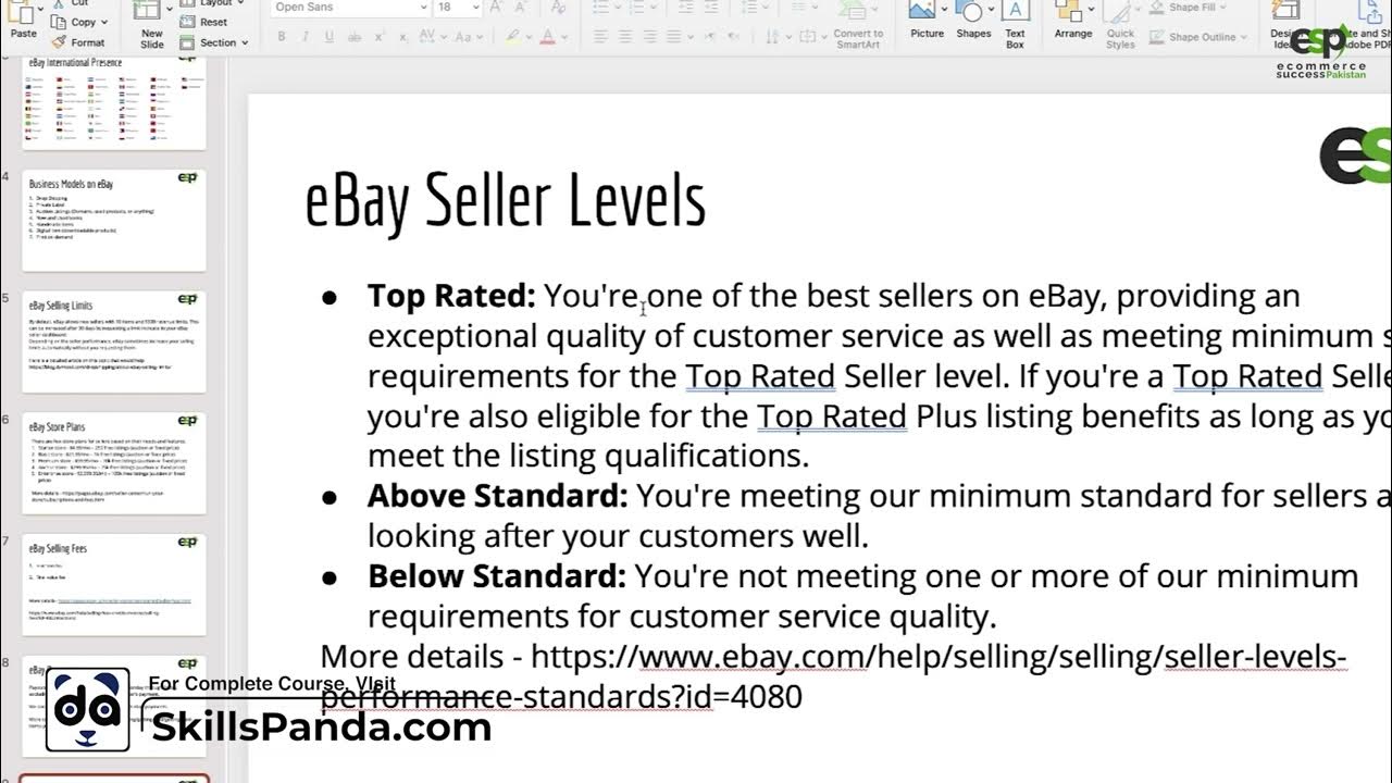 How To Know About eBay Seller Levels, Top Rated, Above Standard & Below
