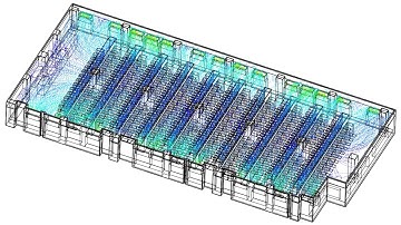 CFD simulation of a large data hall
