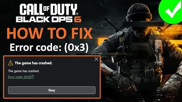 Fix Black Ops 6 The Game Has Crashed Error Code (0x3) On PC