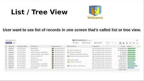 Odoo list view overview | odoo views tutorial