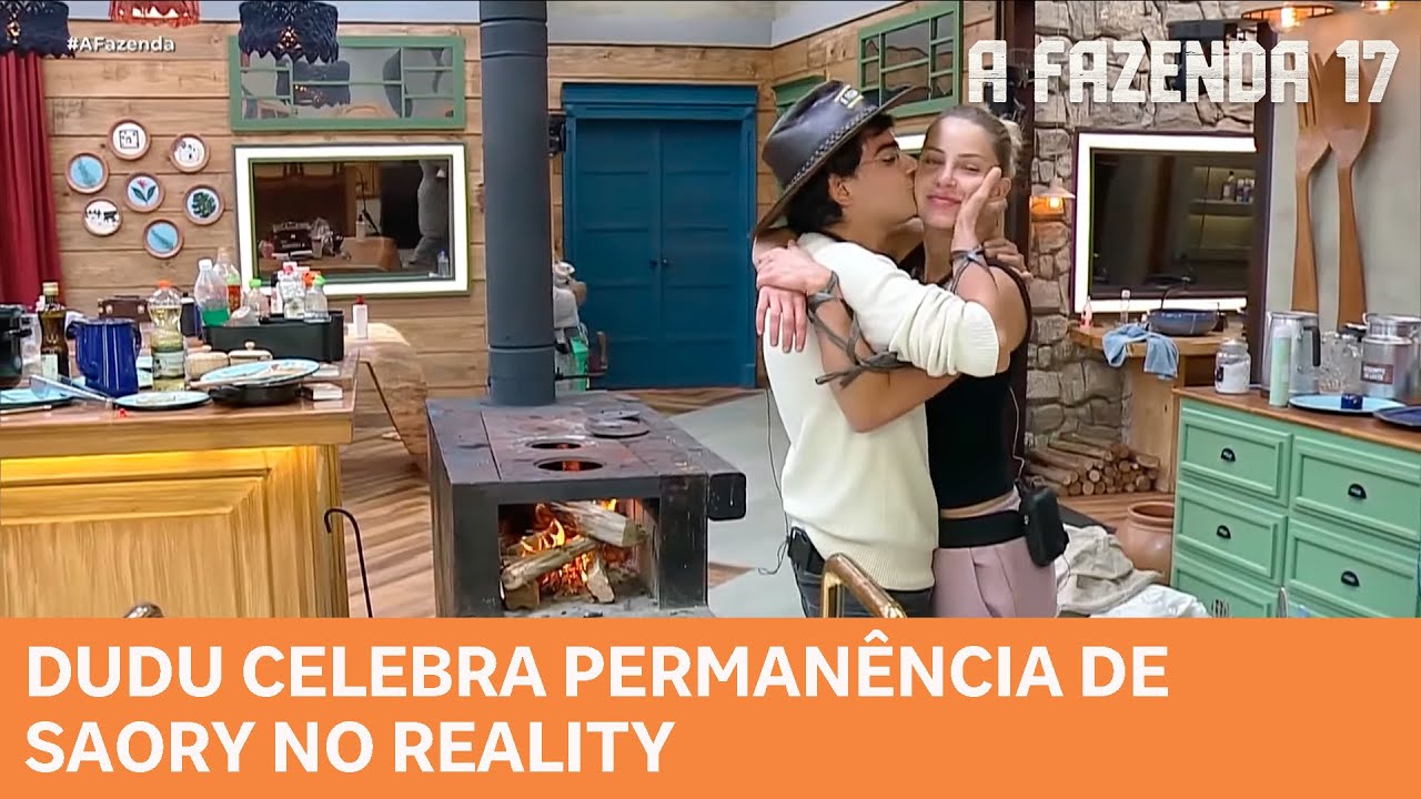 A FAZENDA 17: Dudu celebra permanência de Saory no reality 'Que bom que você voltou'