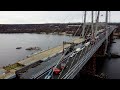 Запорожский мост за неделю до открытия. Обзор левобережной стороны. Активные Работы на 18 сооружении
