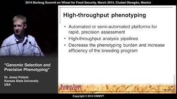 Genomic Selection and Precision Phenotyping by Jesse Poland (USA)