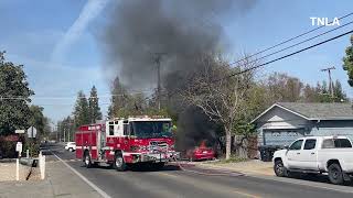Ford Mustang Catches Fire! Pre Arrival | Sac Metro FD