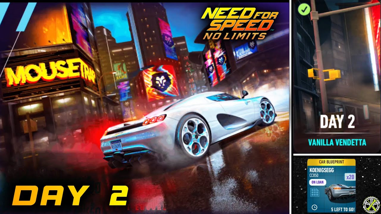 NFS No Limits | Day 2 - Koenigsegg CC850 | Mousetrap - YouTube