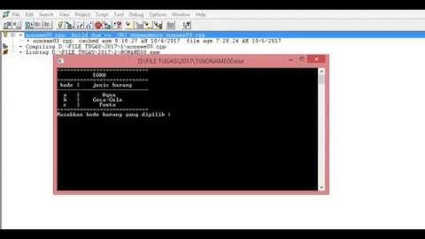 Contoh program kasir sederhana untuk Borland C++|| Bahasa Indonesia