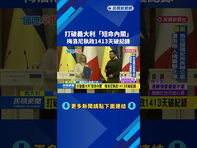 打破義大利「短命內閣」　梅洛尼執政1413天破紀錄－民視新聞