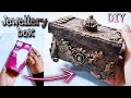 DIY Antique Vintage Jewellery Box making at home | jewellery box with clay cardboard | pop crafts