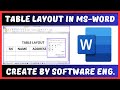 Table Layout Options In Microsoft Word in Hindi Part 01